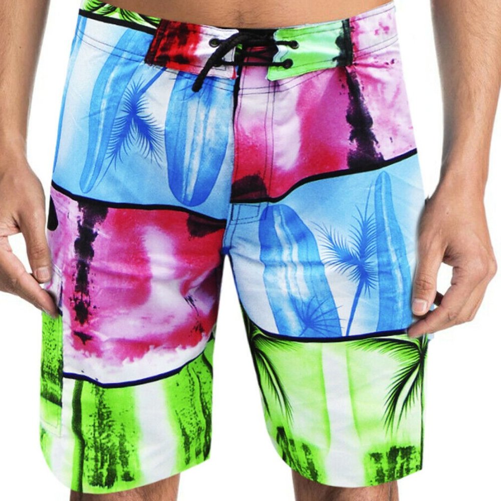 NWT SURF SUMMER SURF BEACH MEN'S SWIMWEAR TRUNKS SLIM FIT BOARD SHORTS SIZE M